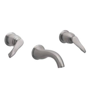 Phylrich WL105 Amphora 8" Double Flair Handle Wall Mount Bathroom Sink Faucet in Chrome