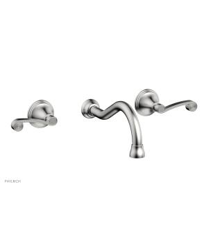 Phylrich DWL206/26D 3Ring 9 3/8" Double Curved Handle Wall Mount Bathroom Sink Faucet in Chrome