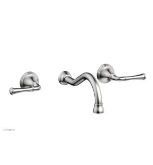 Phylrich DWL205/26D 3Ring 9 3/8" Double Straight Handle Wall Mount Bathroom Sink Faucet in Chrome