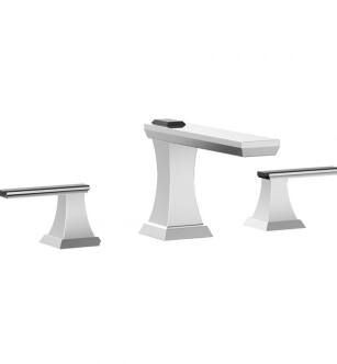 Phylrich K711 Waveland 6 1/4" Double Lever Handle Widespread Bathroom Sink Faucet in Chrome