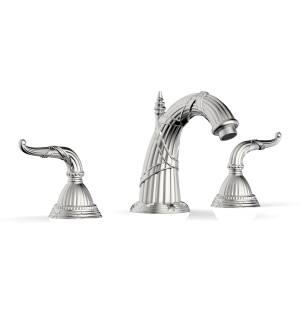 Phylrich K337/26D Ribbon & Reed 7 5/8" Double Lever Handle Widespread Bathroom Sink Faucet in Chrome