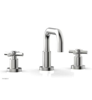 Phylrich D136/26D Basic 7 1/2" Double Tubular Cross Handle Widespread Bathroom Sink Faucet with Low Spout in Chrome