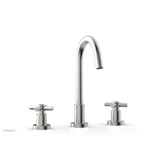 Phylrich D134/26D Basic 7 1/4" Double Tubular Cross Handle Widespread Bathroom Sink Faucet with High Spout in Chrome