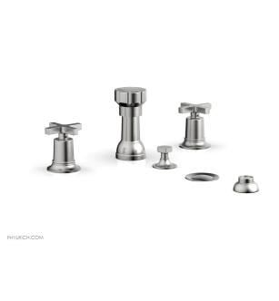 Phylrich 501-60/26D Hex Modern Four Hole Deck Mounted Vertical Spray Bidet Faucet Set in Chrome
