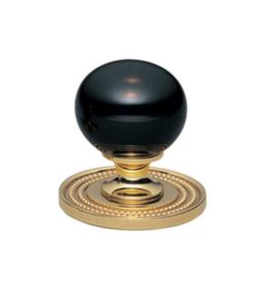 Phylrich K94 Regent/Versailles 1 3/8" Black Onyx Round Shaped Cabinet Knob in Chrome