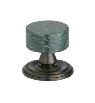 Phylrich K55 Carrara/Valencia 1 3/8" Green Marble Round Shaped Cabinet Knob in Chrome