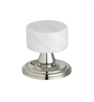 Phylrich K52 Carrara/Valencia 1 3/8" White Marble Round Shaped Cabinet Knob in Chrome