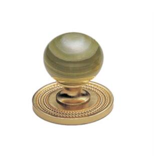 Phylrich K90 Regent/Versailles 1 3/8" Green Onyx Round Shaped Cabinet Knob in Chrome
