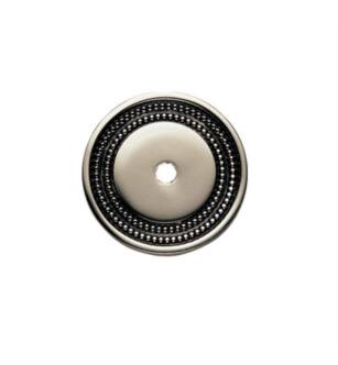 Phylrich 1029350P Beaded 1 3/4" One Hole Round Cabinet Knob Backplate in Chrome