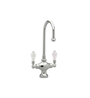Phylrich K8108/026 5 1/4" Short Spout Double Cut Crystal Lever Handles Deck Mounted Kitchen Bar Faucet in Chrome