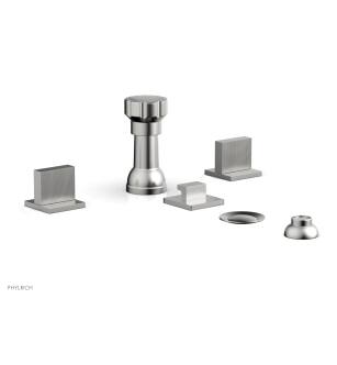 Phylrich 291-60/26D Stria Four Hole Deck Mounted Vertical Spray Bidet Faucet Set in Chrome
