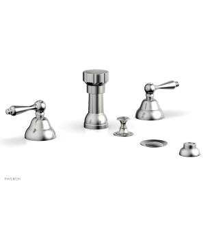 Phylrich D4100/26D Revere and Savannah 5 3/8" Four Hole Deck Mounted Vertical Spray Bidet Faucet Set in Chrome
