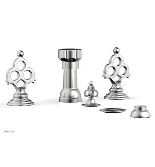 Phylrich 164-60/26D Maison Four Hole Deck Mounted Vertical Spray Bidet Faucet Set in Chrome