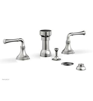 Phylrich 208-60/26D Coined Four Hole Deck Mounted Vertical Spray Bidet Faucet Set in Chrome