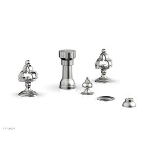 Phylrich 163-60/26D Couronne Four Hole Deck Mounted Vertical Spray Bidet Faucet Set in Chrome