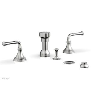 Phylrich 207-60/26D Beaded Four Hole Deck Mounted Vertical Spray Bidet Faucet Set in Chrome