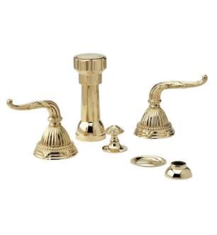 Phylrich K4137 Ribbon and Reed 5 3/8" Four Hole Deck Mounted Vertical Spray Bidet Faucet Set in Chrome