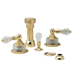 Phylrich K4180 5 3/8" Four Hole Deck Mounted Vertical Spray Bidet Faucet Set in Chrome