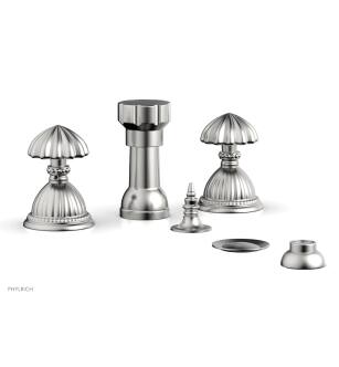 Phylrich K4361/26D Georgian and Barcelona 5 3/8" Four Hole Deck Mounted Vertical Spray Bidet Faucet Set in Chrome
