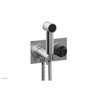 Phylrich 230-67/26D Basic II 3 1/2" Two Hole Wall Mount Bidet Spray Faucet with Marble Handle in Chrome