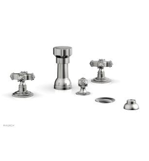 Phylrich 162-60/26D Marvelle Four Hole Deck Mounted Vertical Spray Bidet Faucet Set in Chrome
