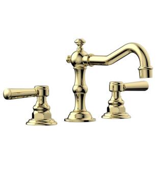 Phylrich 161-02/024 Henri 8 5/8" Double Lever Handle Widespread Bathroom Sink Faucet in Satin Gold