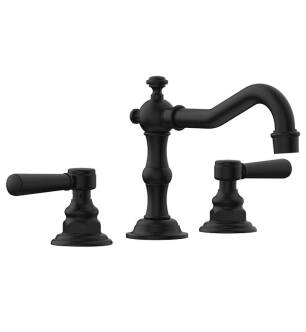 Phylrich 161-02/040 Henri 8 5/8" Double Lever Handle Widespread Bathroom Sink Faucet in Black