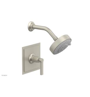 Phylrich 501-22/15B Hex Modern Lever Handle Pressure Balance Shower Set in Brushed Nickel