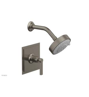 Phylrich 501-22/15A Hex Modern Lever Handle Pressure Balance Shower Set in Pewter