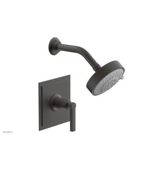 Phylrich 501-22/10B Hex Modern Lever Handle Pressure Balance Shower Set in Distressed Bronze/Oil Rubbed Bronze