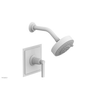 Phylrich 501-22/050 Hex Modern Lever Handle Pressure Balance Shower Set in White