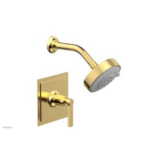 Phylrich 501-22/024 Hex Modern Lever Handle Pressure Balance Shower Set in Satin Gold