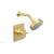 Phylrich 501-21/24B Hex Modern Cross Handle Pressure Balance Shower Set in Gold