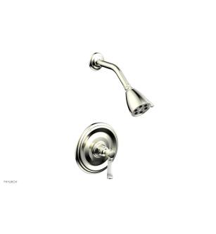 Phylrich 500-23/015 Hex Traditional Marble Lever Handle Pressure Balance Shower Set in Satin Nickel