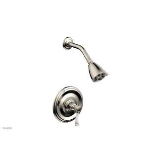 Phylrich 500-23/014 Hex Traditional Marble Lever Handle Pressure Balance Shower Set in Polished Nickel