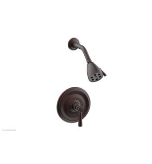 Phylrich 500-22/10B Hex Traditional Lever Handle Pressure Balance Shower Set in Distressed Bronze/Oil Rubbed Bronze