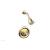 Phylrich 500-21/004 Hex Traditional Cross Handle Pressure Balance Shower Set in Satin Brass