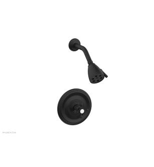 Phylrich 500-21/040 Hex Traditional Cross Handle Pressure Balance Shower Set in Black