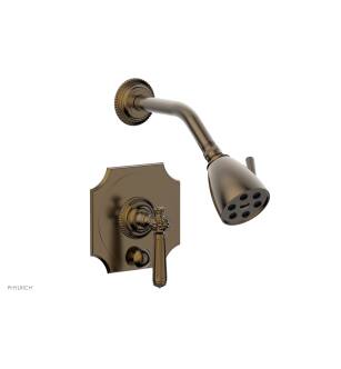 Phylrich 4-478/047 Marvelle Lever Handle Pressure Balance Shower and Diverter Set in Brass/Antique Brass