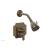 Phylrich 4-478/047 Marvelle Lever Handle Pressure Balance Shower and Diverter Set in Brass/Antique Brass