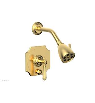 Phylrich 4-478/024 Marvelle Lever Handle Pressure Balance Shower and Diverter Set in Satin Gold