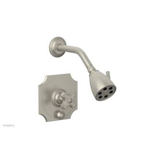 Phylrich 4-477/15B Marvelle Cross Handle Pressure Balance Shower and Diverter Set in Brushed Nickel