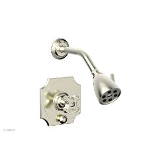 Phylrich 4-477/015 Marvelle Cross Handle Pressure Balance Shower and Diverter Set in Satin Nickel
