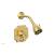 Phylrich 4-477/24B Marvelle Cross Handle Pressure Balance Shower and Diverter Set in Gold