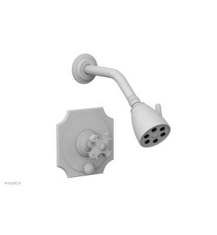 Phylrich 4-477/050 Marvelle Cross Handle Pressure Balance Shower and Diverter Set in White