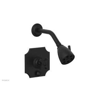Phylrich 4-477/040 Marvelle Cross Handle Pressure Balance Shower and Diverter Set in Black