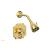 Phylrich 4-477/024 Marvelle Cross Handle Pressure Balance Shower and Diverter Set in Satin Gold