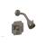 Phylrich 4-477/15A Marvelle Cross Handle Pressure Balance Shower and Diverter Set in Pewter