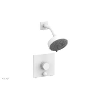 Phylrich 4-193/050 Basic II Smooth Handle Pressure Balance Shower and Diverter Set in White