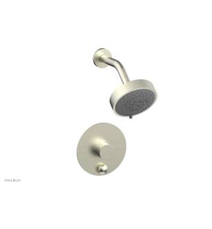 Phylrich 4-189/015 Basic II Smooth Handle Pressure Balance Shower and Diverter Set in Satin Nickel